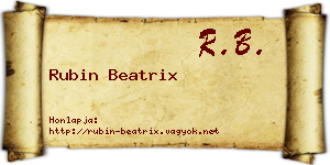 Rubin Beatrix névjegykártya